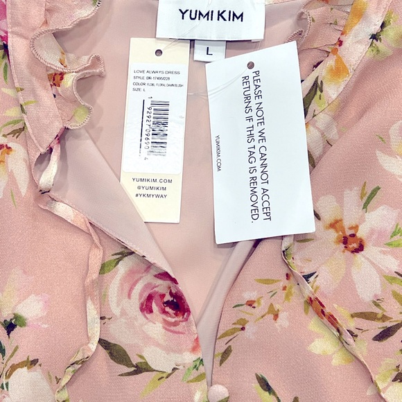 Yumi Kim Pink Floral Long Sleeve Mini Dress - Picture 4 of 7
